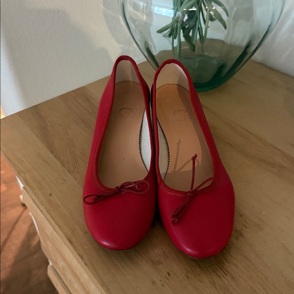 J. Crew Red Flats with Bow Detail - Picture 9 of 10